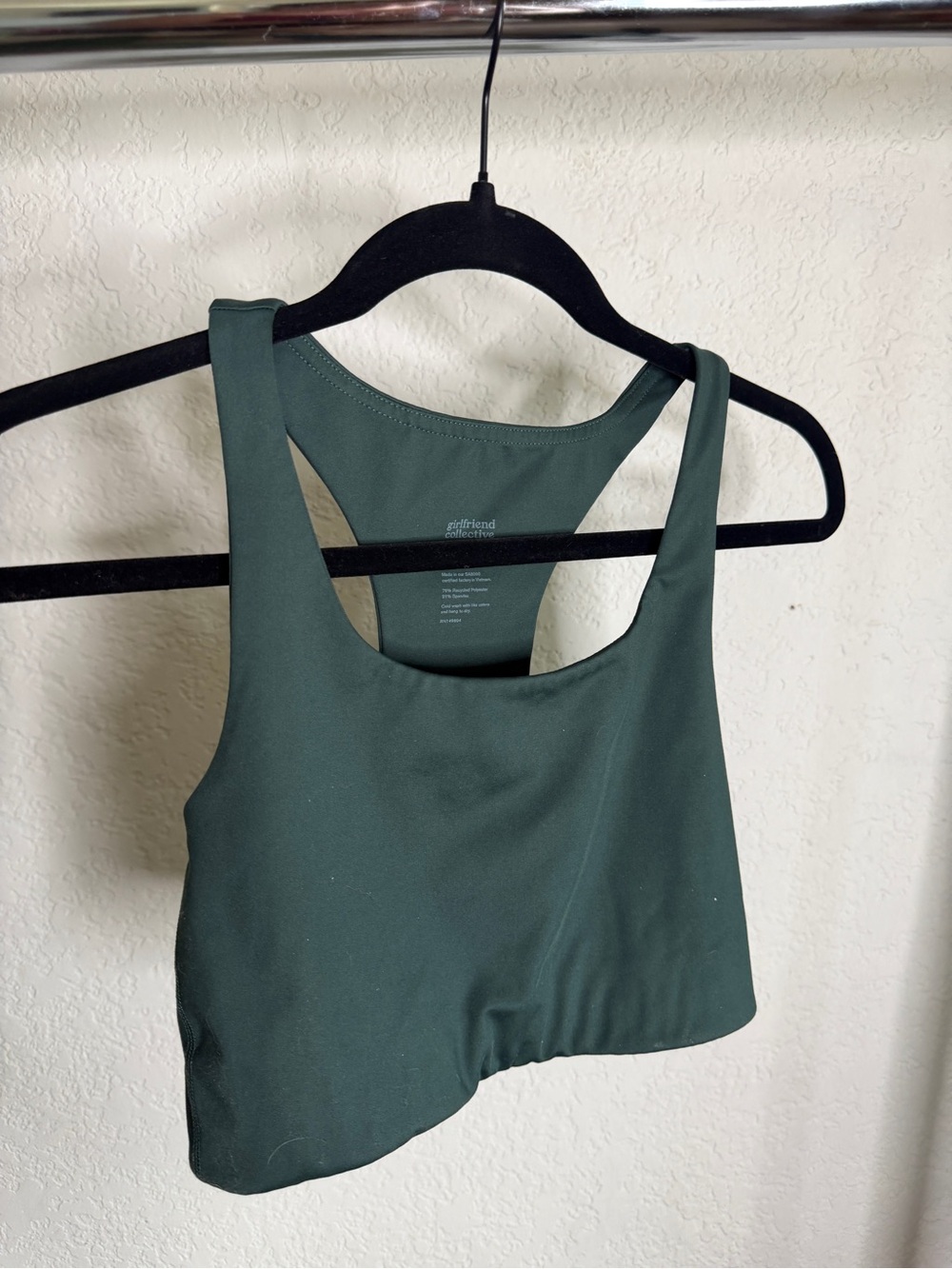 girlfriend collective Deep Green Racerback Sports Bra